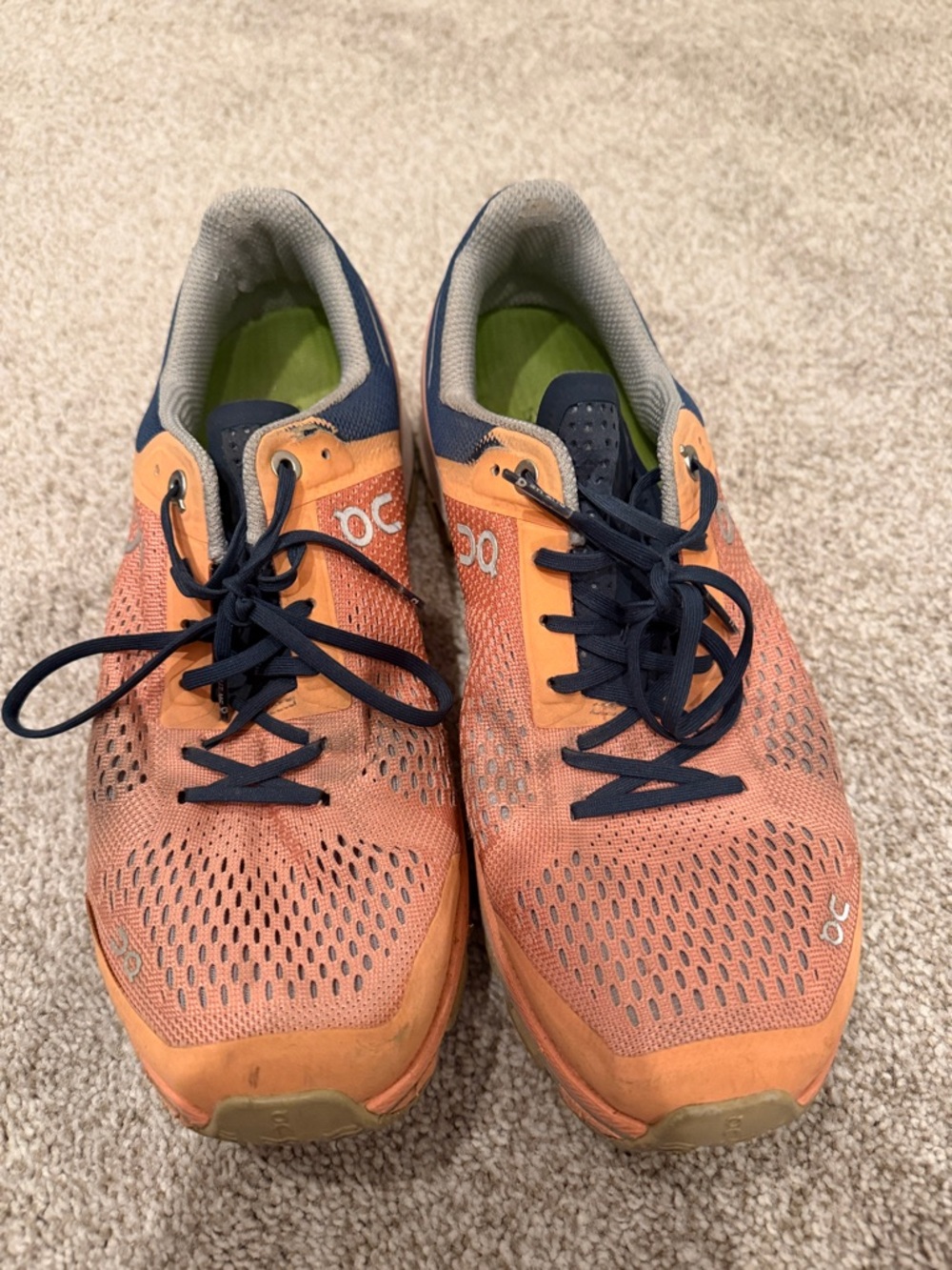 On Running Orange and Navy Mesh Running Shoes
